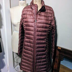 Patagonia M Down Sweater Long Coat Burgundy
